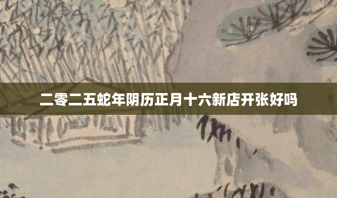二零二五蛇年阴历正月十六新店开张好吗