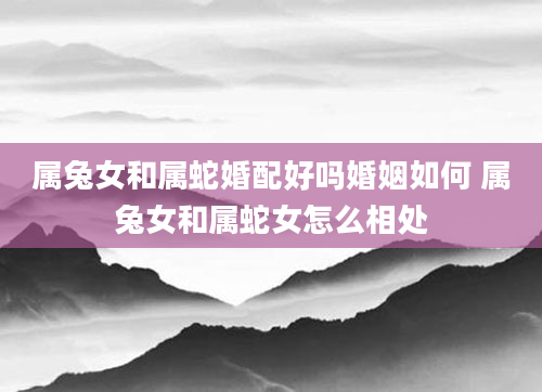 属兔女和属蛇婚配好吗婚姻如何 属兔女和属蛇女怎么相处