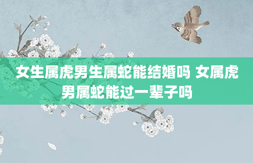女生属虎男生属蛇能结婚吗 女属虎男属蛇能过一辈子吗