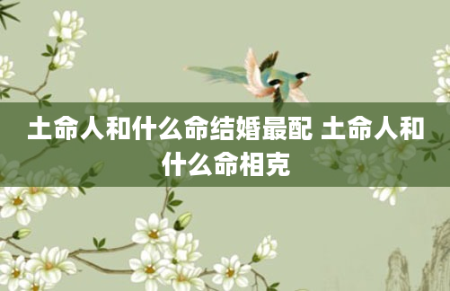 土命人和什么命结婚最配 土命人和什么命相克