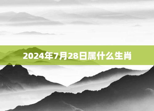 2024年7月28日属什么生肖