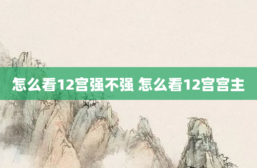 怎么看12宫强不强 怎么看12宫宫主