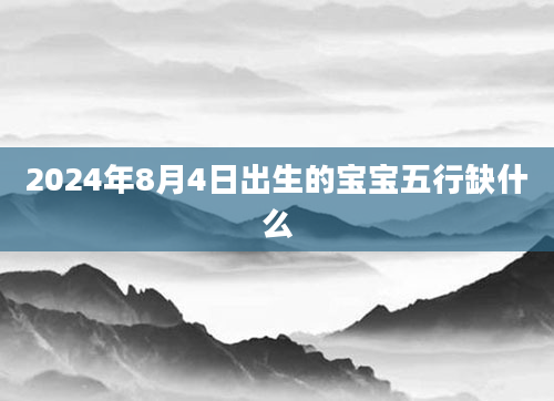 2024年8月4日出生的宝宝五行缺什么