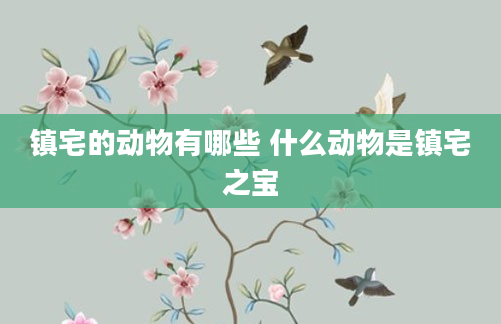 镇宅的动物有哪些 什么动物是镇宅之宝
