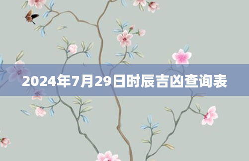 2024年7月29日时辰吉凶查询表