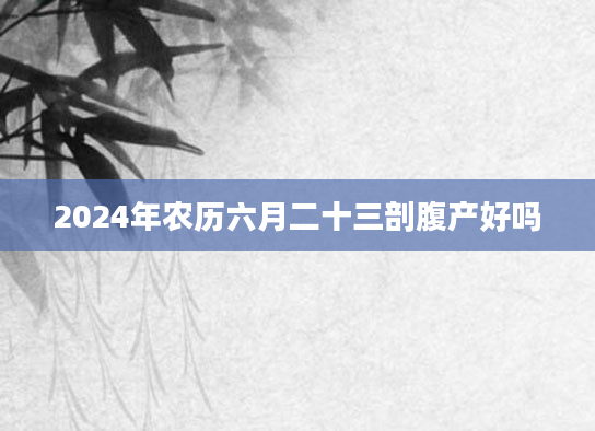 2024年农历六月二十三剖腹产好吗