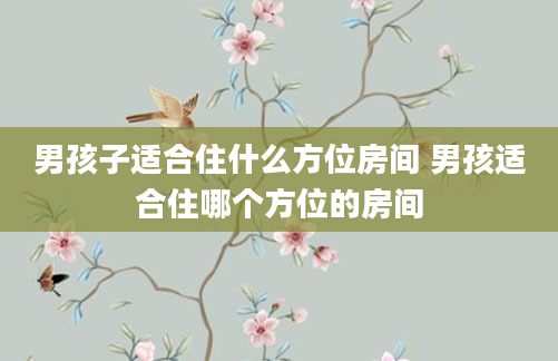 男孩子适合住什么方位房间 男孩适合住哪个方位的房间