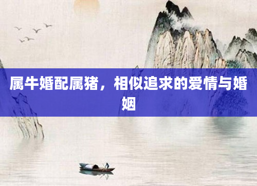 属牛婚配属猪，相似追求的爱情与婚姻