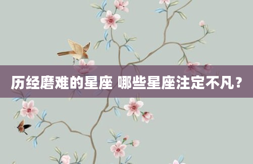 历经磨难的星座 哪些星座注定不凡？