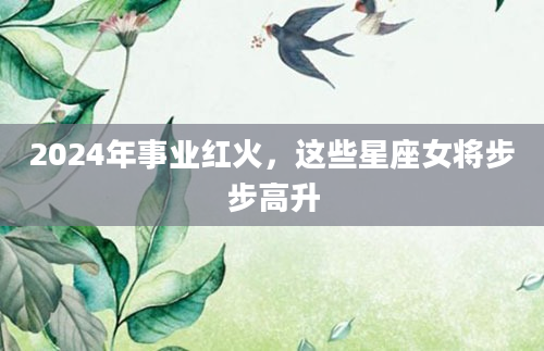 2024年事业红火，这些星座女将步步高升