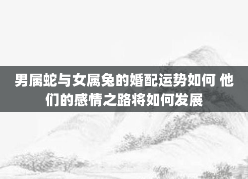 男属蛇与女属兔的婚配运势如何 他们的感情之路将如何发展