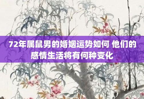 72年属鼠男的婚姻运势如何 他们的感情生活将有何种变化
