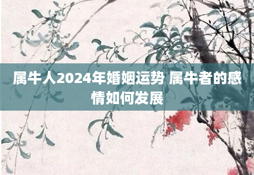 属牛人2024年婚姻运势 属牛者的感情如何发展