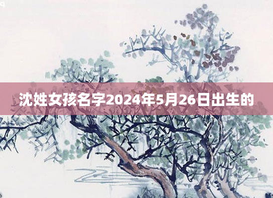 沈姓女孩名字2024年5月26日出生的