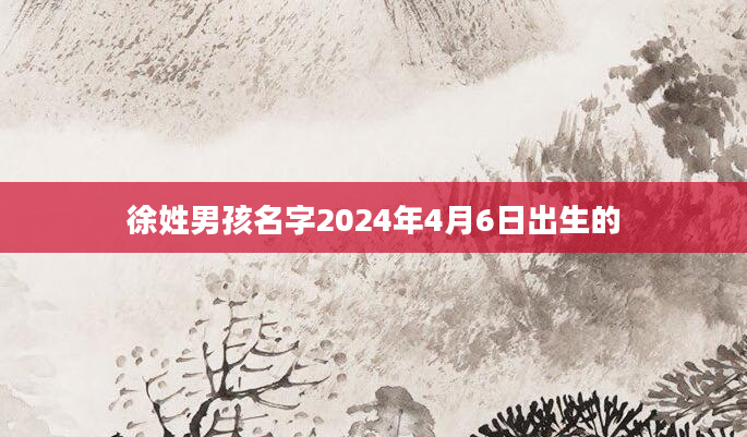 徐姓男孩名字2024年4月6日出生的