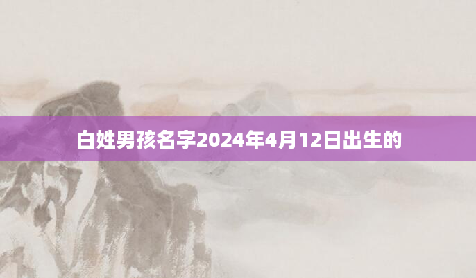 白姓男孩名字2024年4月12日出生的