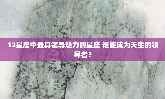 12星座中最具领导魅力的星座 谁能成为天生的领导者？