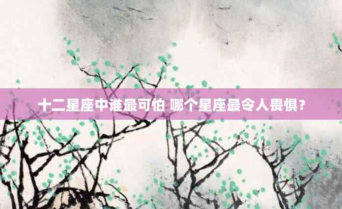 十二星座中谁最可怕 哪个星座最令人畏惧？