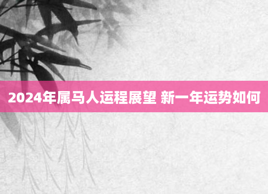2024年属马人运程展望 新一年运势如何