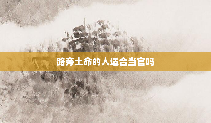 路旁土命的人适合当官吗