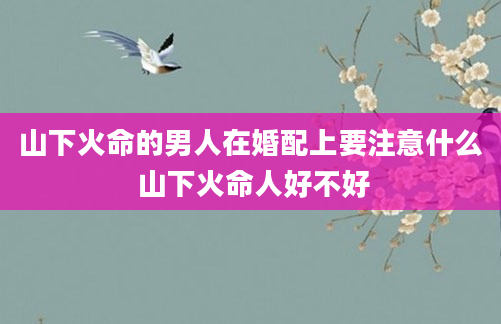 山下火命的男人在婚配上要注意什么 山下火命人好不好