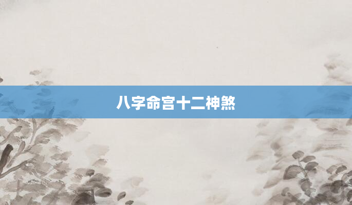 八字命宫十二神煞