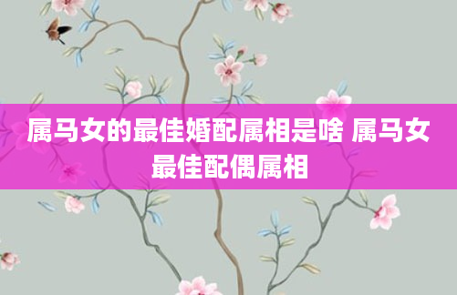 属马女的最佳婚配属相是啥 属马女最佳配偶属相