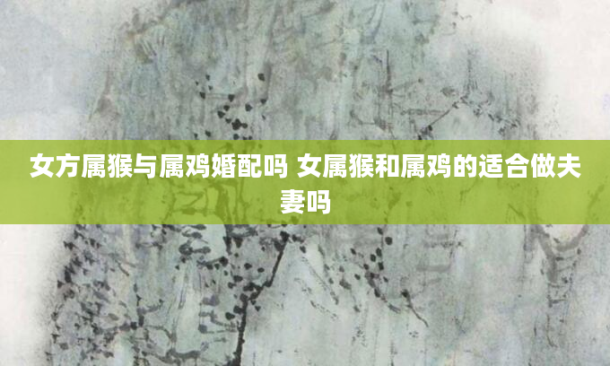 女方属猴与属鸡婚配吗 女属猴和属鸡的适合做夫妻吗
