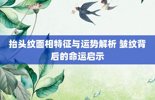 抬头纹面相特征与运势解析 皱纹背后的命运启示