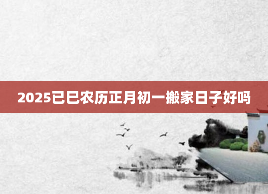 2025已巳农历正月初一搬家日子好吗