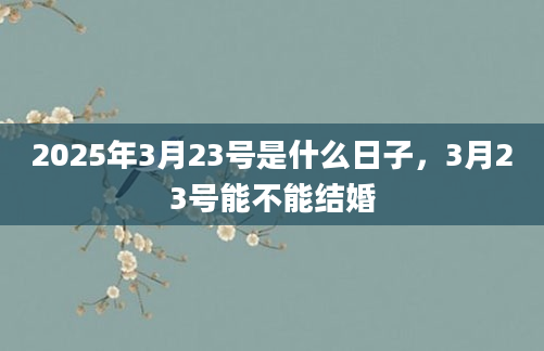 2025年3月23号是什么日子，3月23号能不能结婚