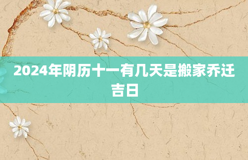 2024年阴历十一有几天是搬家乔迁吉日