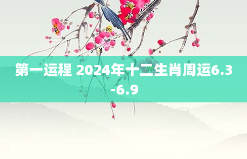 第一运程 2024年十二生肖周运6.3-6.9