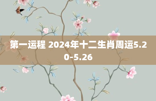 第一运程 2024年十二生肖周运5.20-5.26