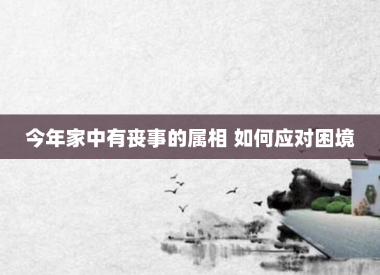 今年家中有丧事的属相 如何应对困境