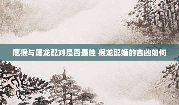 属猴与属龙配对是否最佳 猴龙配婚的吉凶如何