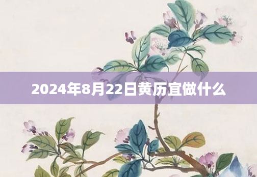 2024年8月22日黄历宜做什么