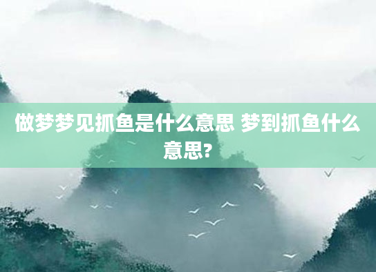 做梦梦见抓鱼是什么意思 梦到抓鱼什么意思?