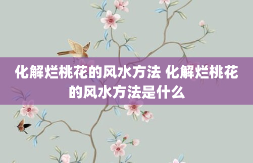 化解烂桃花的风水方法 化解烂桃花的风水方法是什么