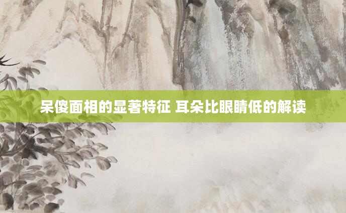呆傻面相的显著特征 耳朵比眼睛低的解读