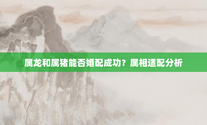 属龙和属猪能否婚配成功？属相适配分析