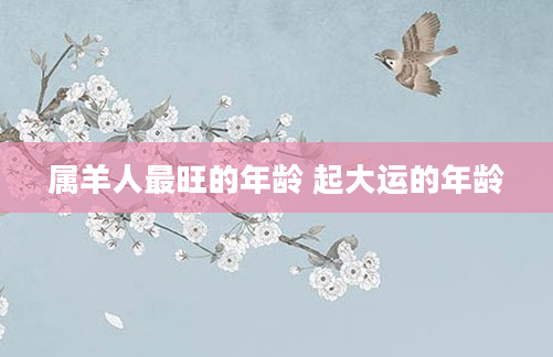属羊人最旺的年龄 起大运的年龄
