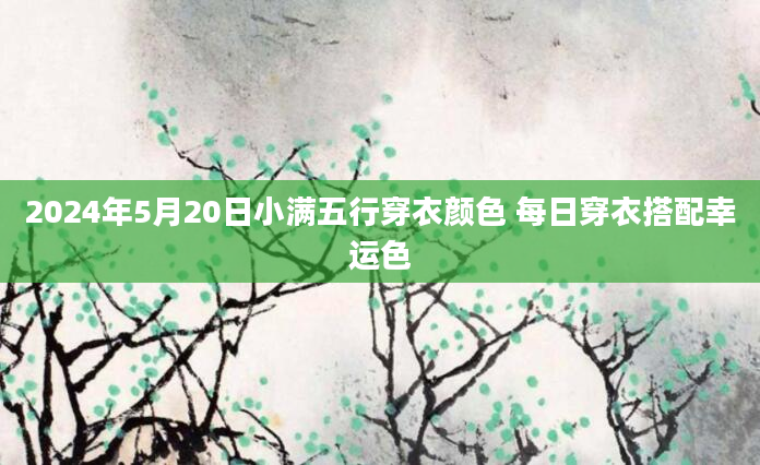 2024年5月20日小满五行穿衣颜色 每日穿衣搭配幸运色
