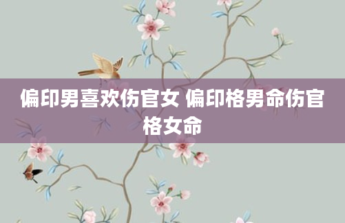 偏印男喜欢伤官女 偏印格男命伤官格女命