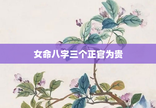 女命八字三个正官为贵