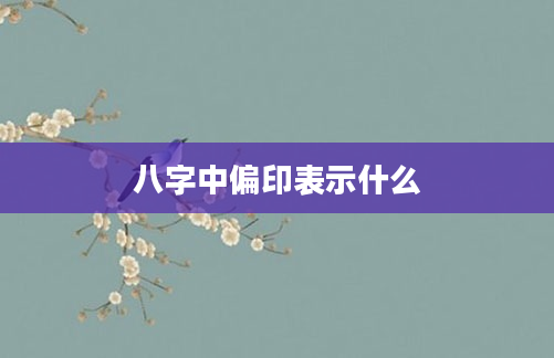八字中偏印表示什么