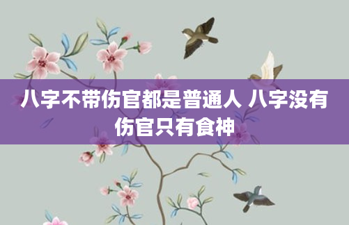 八字不带伤官都是普通人 八字没有伤官只有食神