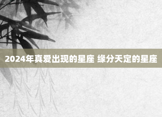 2024年真爱出现的星座 缘分天定的星座