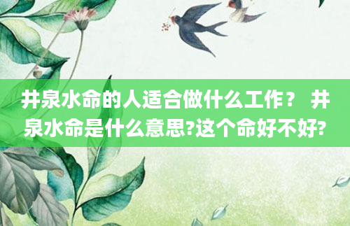 井泉水命的人适合做什么工作？ 井泉水命是什么意思?这个命好不好?