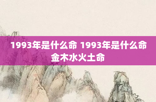 1993年是什么命 1993年是什么命金木水火土命